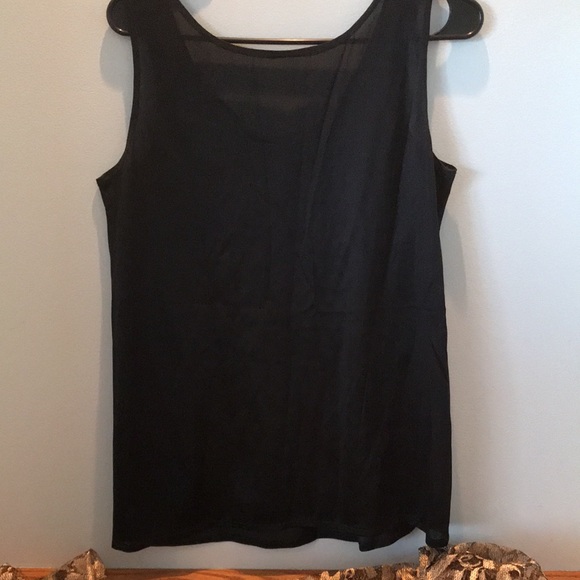 Joan Walters size small black camisole and lace over shirt in gold. Dry clean. - Picture 8 of 13